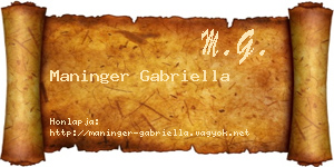Maninger Gabriella névjegykártya